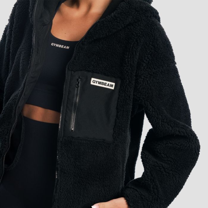 Women‘s Sherpa Jacket Black - GymBeam XXL