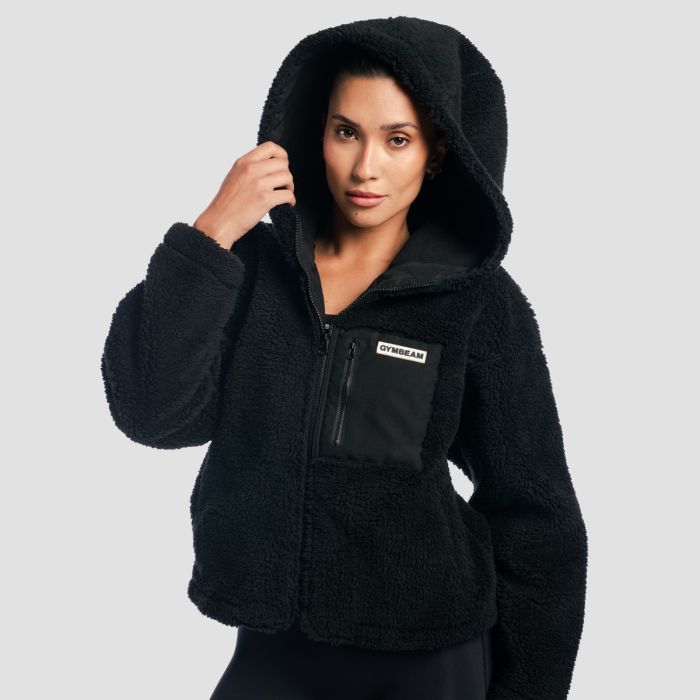 Women‘s Sherpa Jacket Black - GymBeam XXL