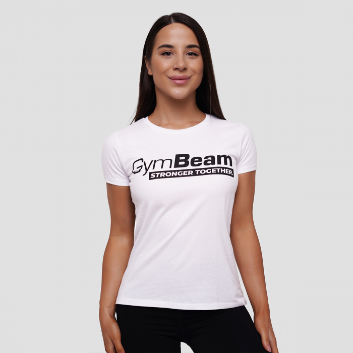 Women‘s Stronger Together T-shirt White - GymBeam XXL