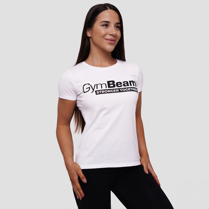 Women‘s Stronger Together T-shirt White - GymBeam XXL