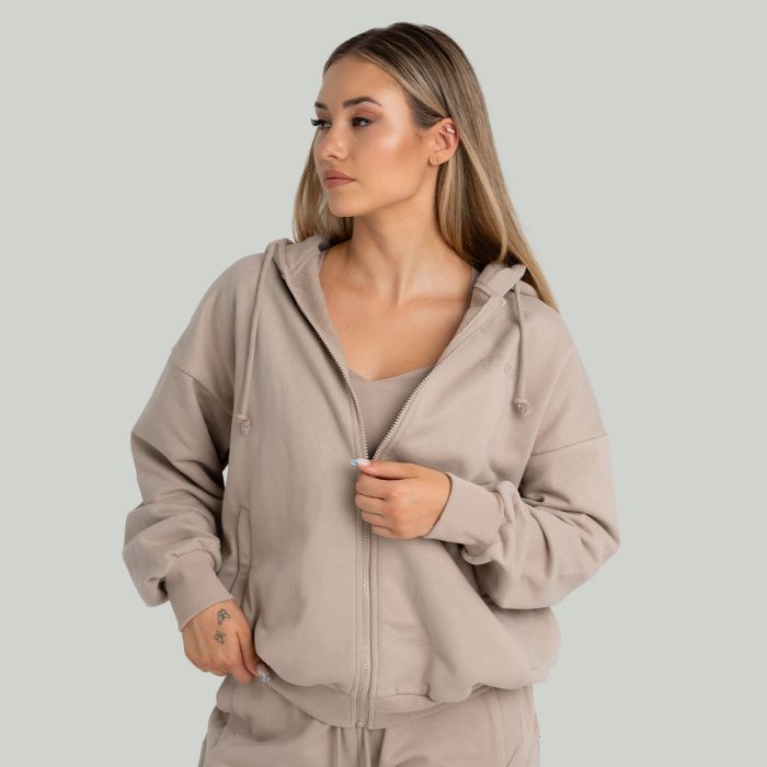 Women‘s Zip Hoodie Taupe - STRIX XL