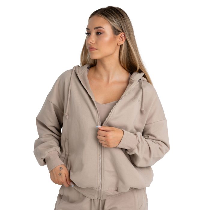 Women‘s Zip Hoodie Taupe - STRIX XL