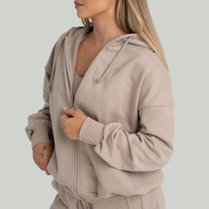 Women‘s Zip Hoodie Taupe - STRIX XL