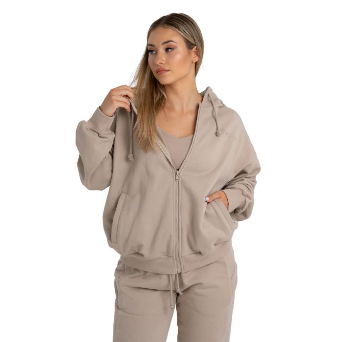 Women‘s Zip Hoodie Taupe - STRIX XL