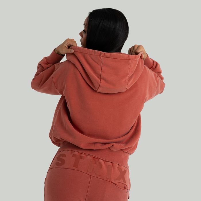 Women‘s Zip Hoodie Washed Terra - STRIX XL