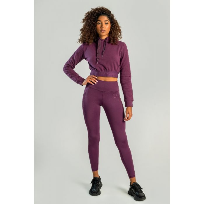Women‘s Essential Cropped Hoodie Plum - STRIX S