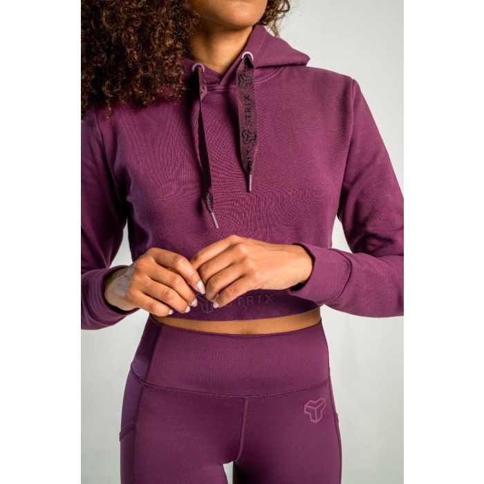 Women‘s Essential Cropped Hoodie Plum - STRIX S