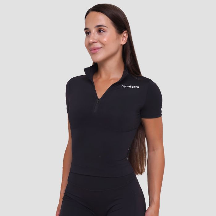 Women‘s Ignite Cropped T-shirt Black - GymBeam XL