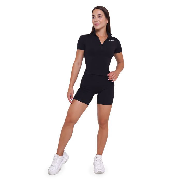 Women‘s Ignite Cropped T-shirt Black - GymBeam XL