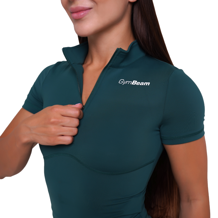 Women‘s Ignite Cropped T-shirt Dark Green - GymBeam XXL