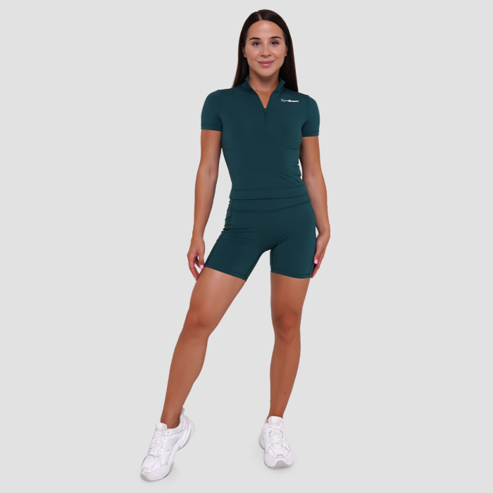 Women‘s Ignite Cropped T-shirt Dark Green - GymBeam XXL