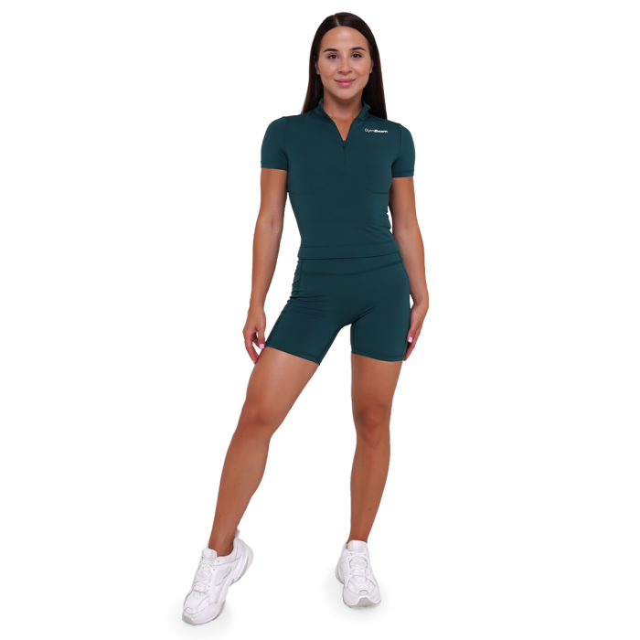 Women‘s Ignite Cropped T-shirt Dark Green - GymBeam XXL