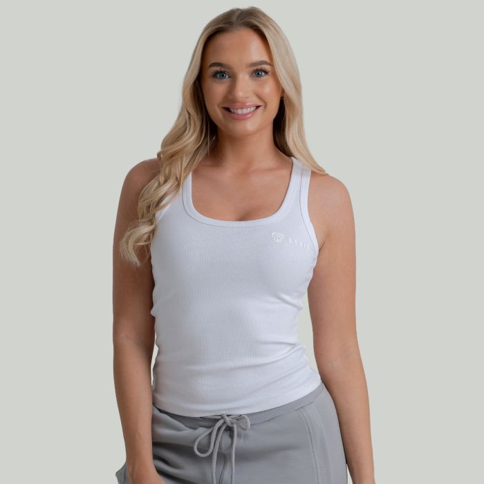 Women‘s Ribbed Tanktop White - STRIX XL