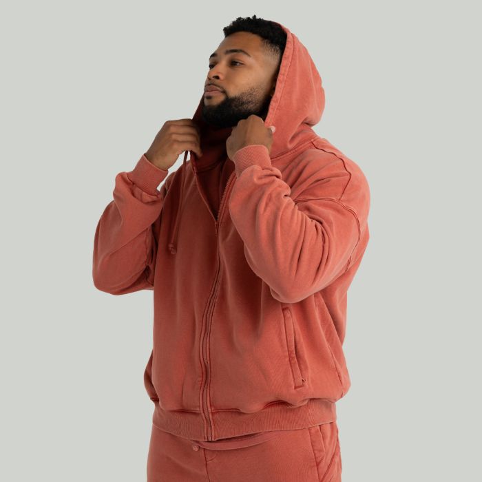 Zip Hoodie Washed Terra - STRIX XXL