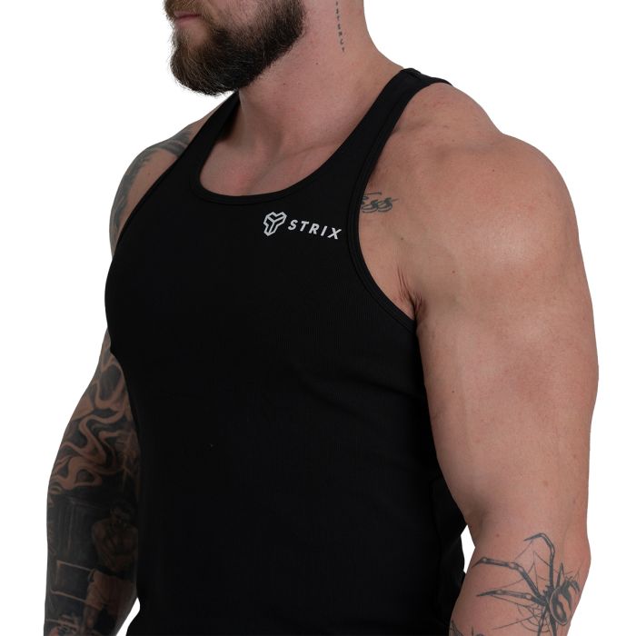 Ribbed Tanktop Black - STRIX XXXL