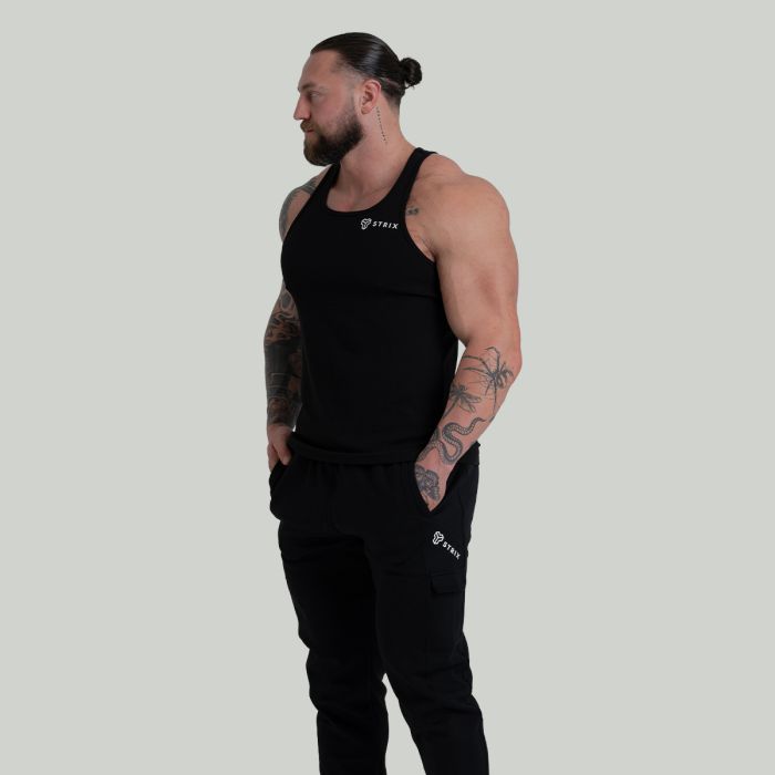Ribbed Tanktop Black - STRIX XXXL