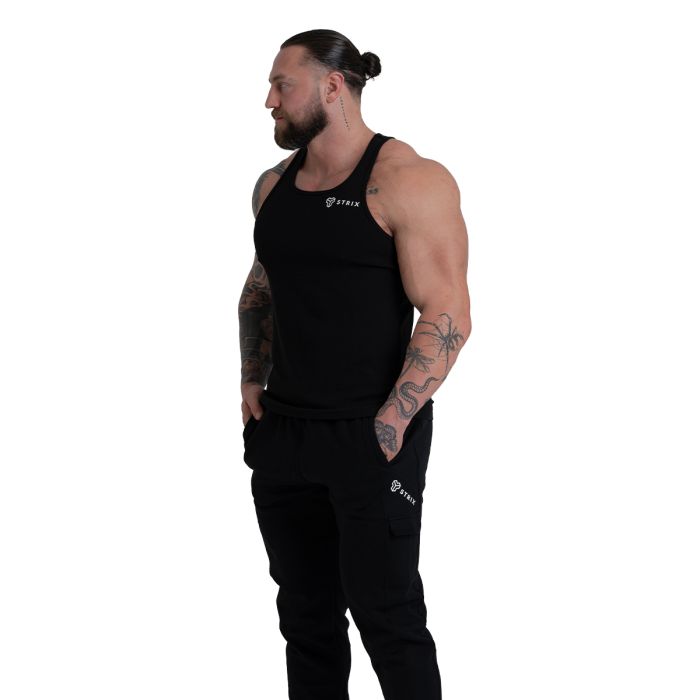 Ribbed Tanktop Black - STRIX XXXL