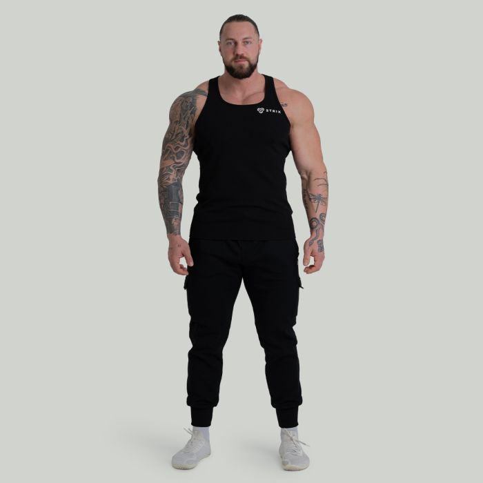 Ribbed Tanktop Black - STRIX XXXL