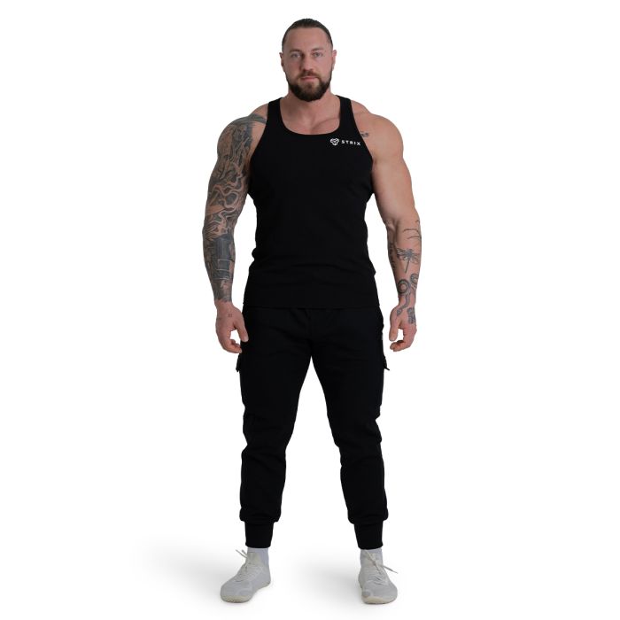Ribbed Tanktop Black - STRIX XXXL
