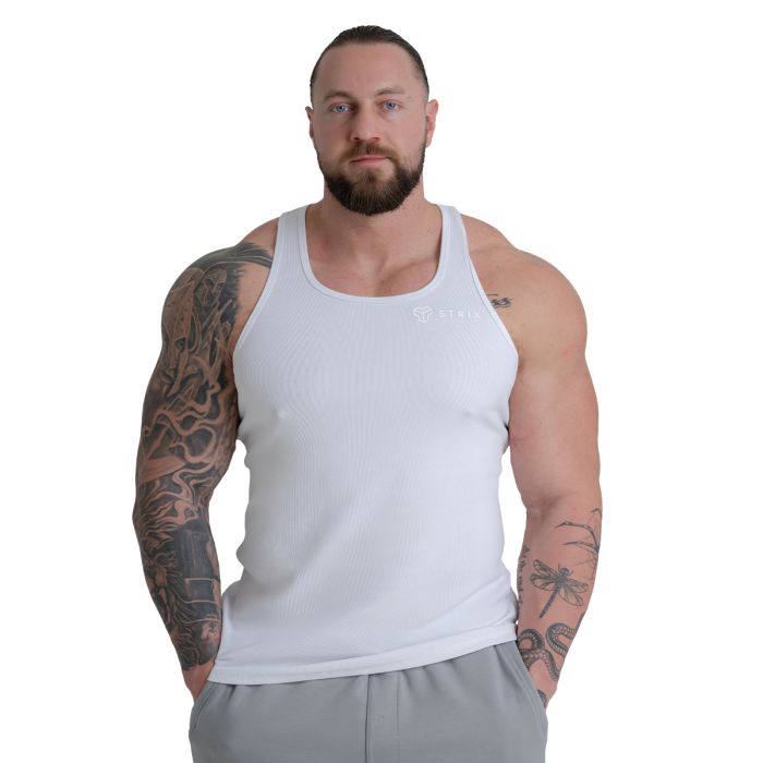 Ribbed Tanktop White - STRIX XXL