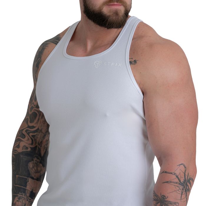 Ribbed Tanktop White - STRIX XXL