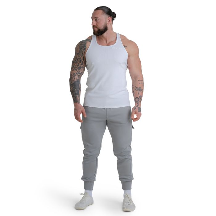 Ribbed Tanktop White - STRIX XXL