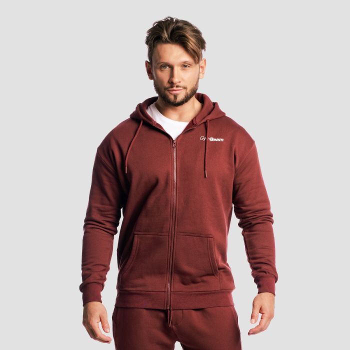 Zone Zip Up Hoodie Cherrywood - GymBeam XXL