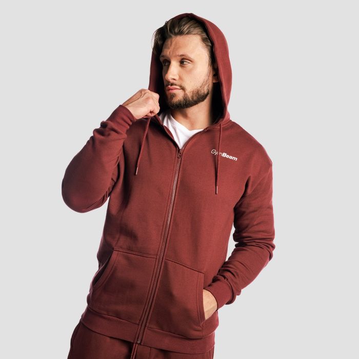 Zone Zip Up Hoodie Cherrywood - GymBeam XXL