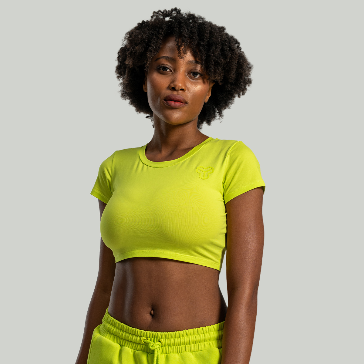 Dames Essential Crop Top Chartreuse - STRIX