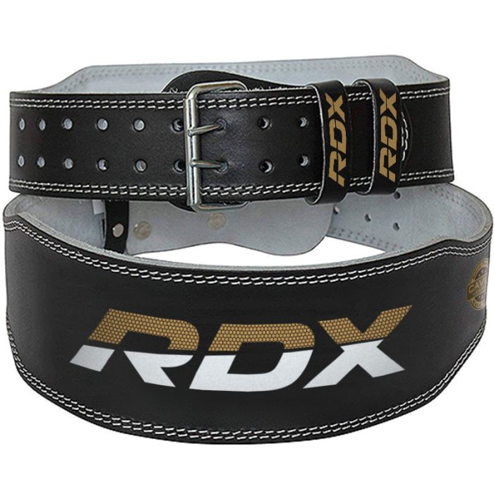 6" Leren Fitnessriem Zwart/Goud - RDX Sports