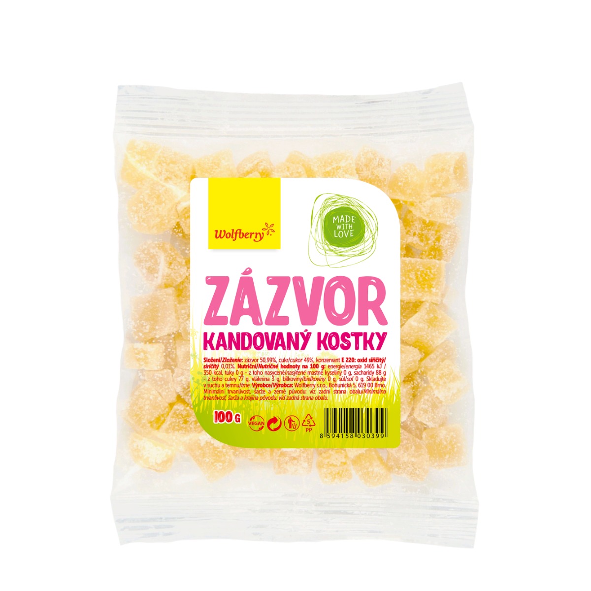 Candied ginger cubes - Wolfberry