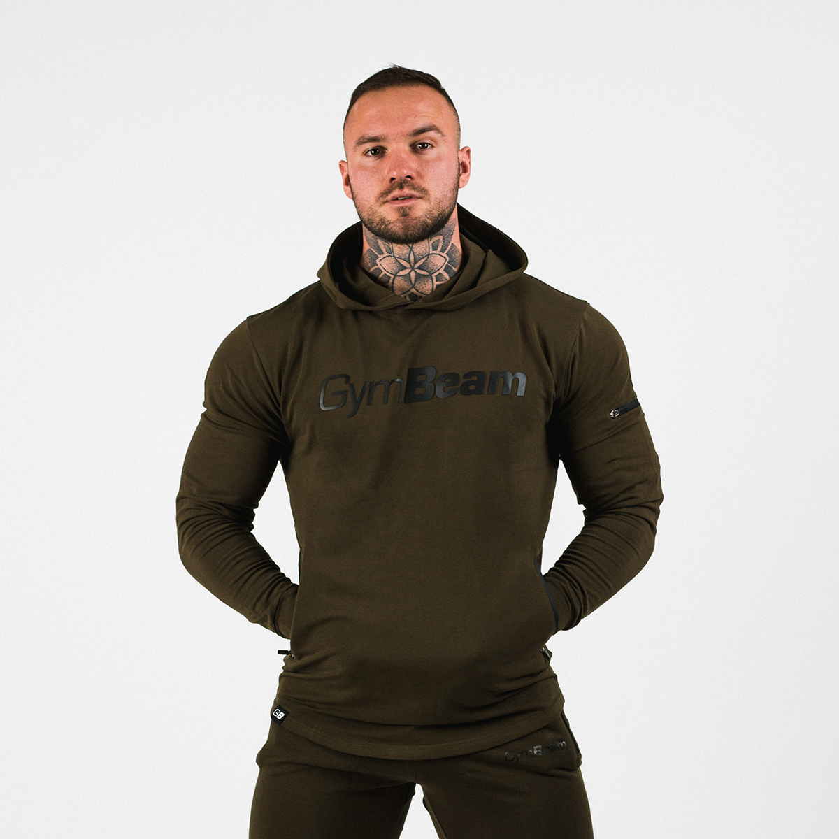 Heren Hoodie Urban Military Groen - GymBeam