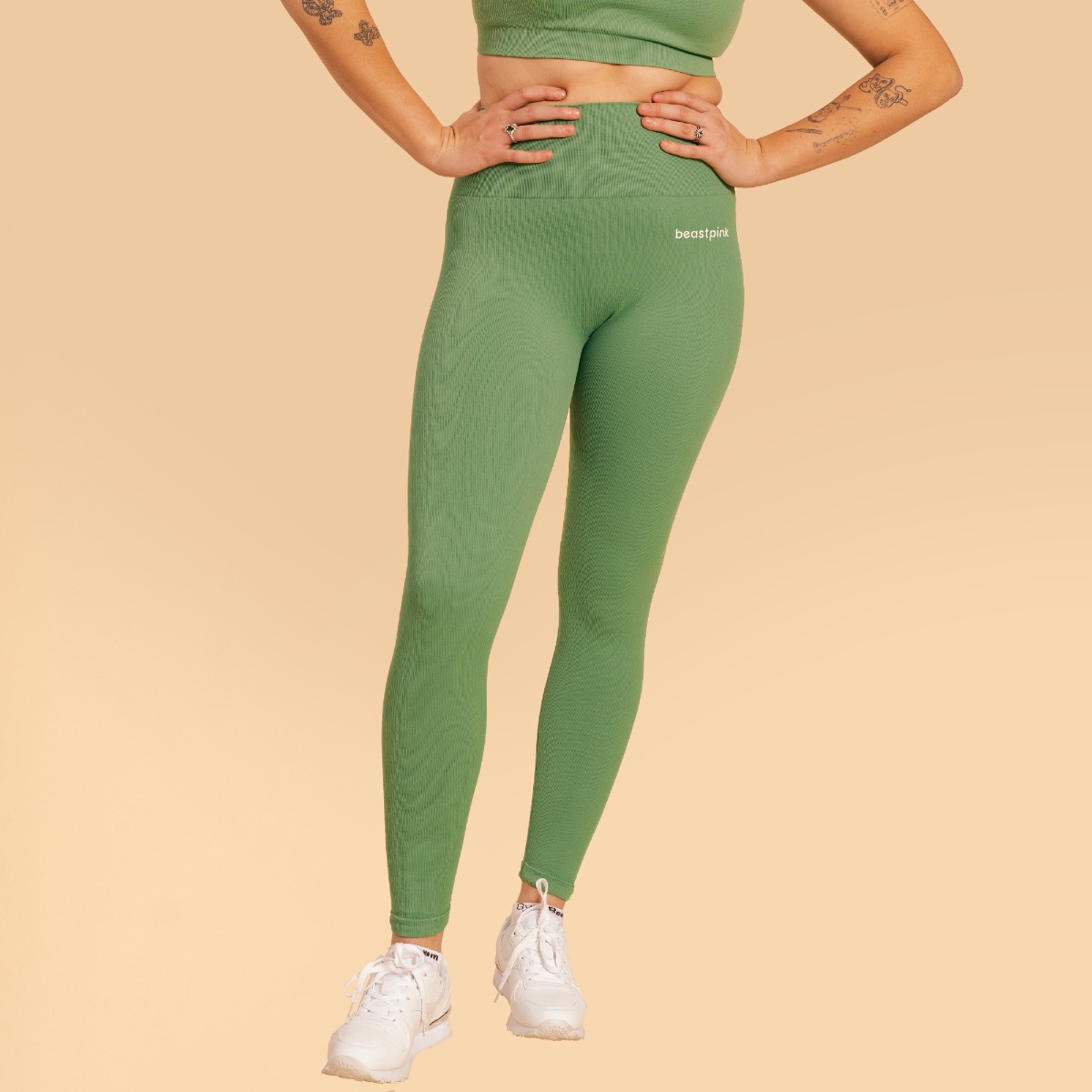 Dames Hyper Legging Olivine - BeastPink