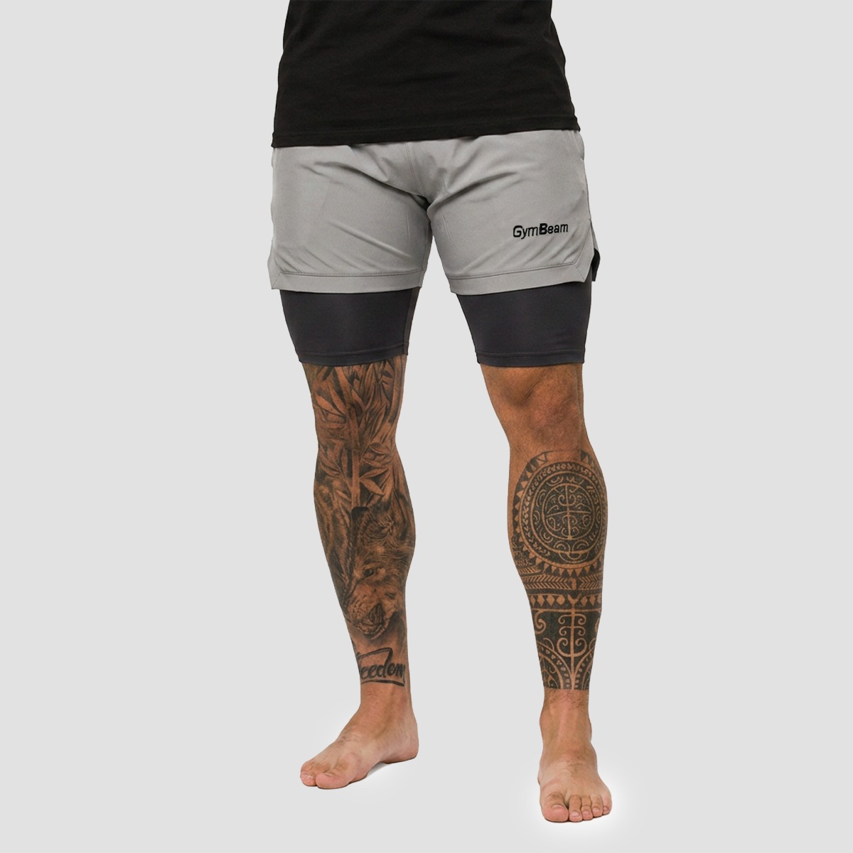 Men‘s 2in1 Shorts Iron Smoke - GymBeam