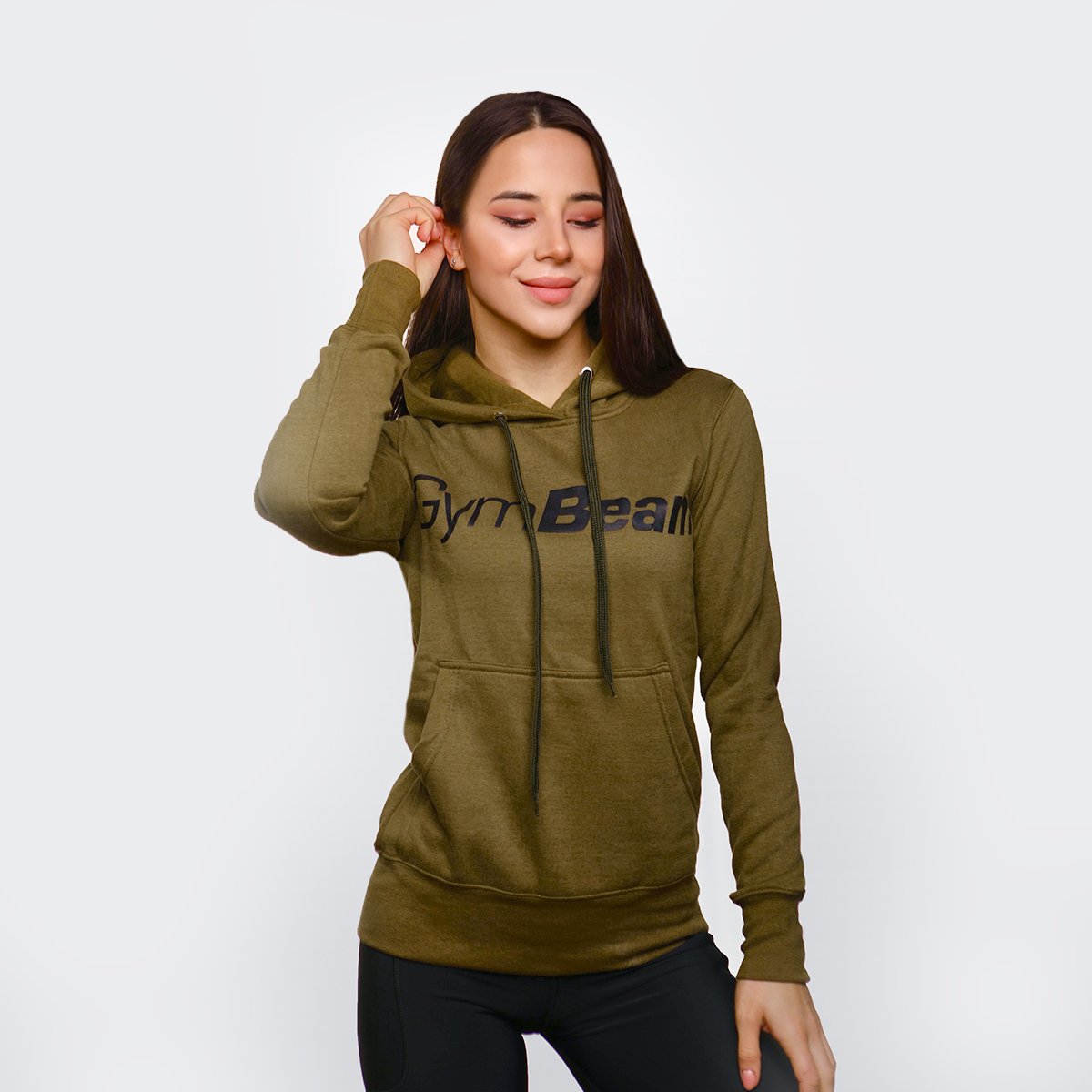 Dameshoodie Athlete Military Groen - GymBeam