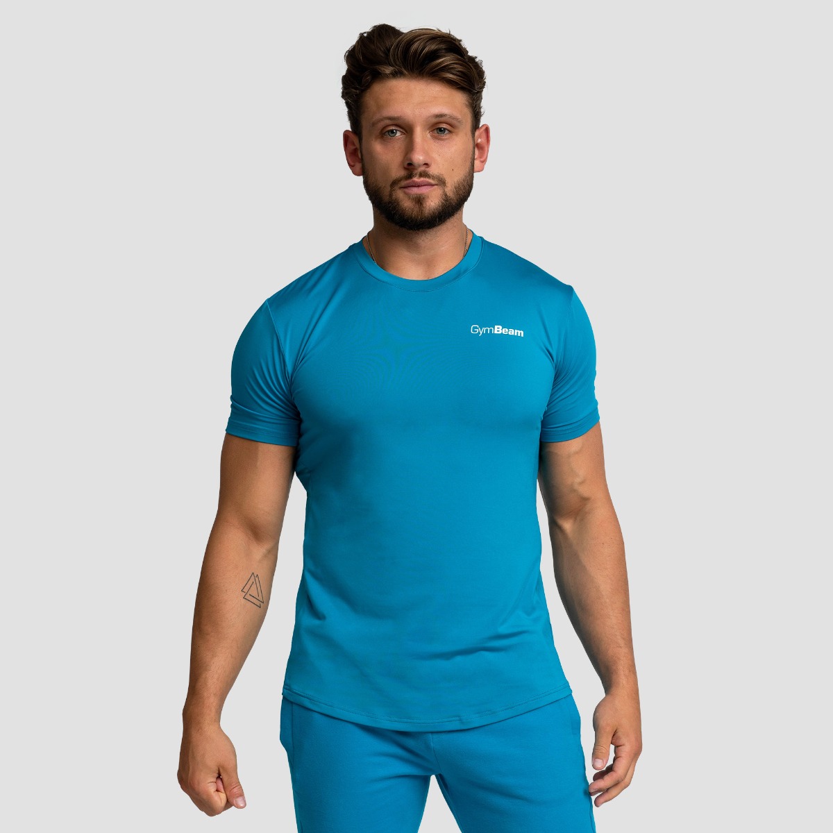 Heren Limitless Sport T-shirt Aquamarijn - GymBeam