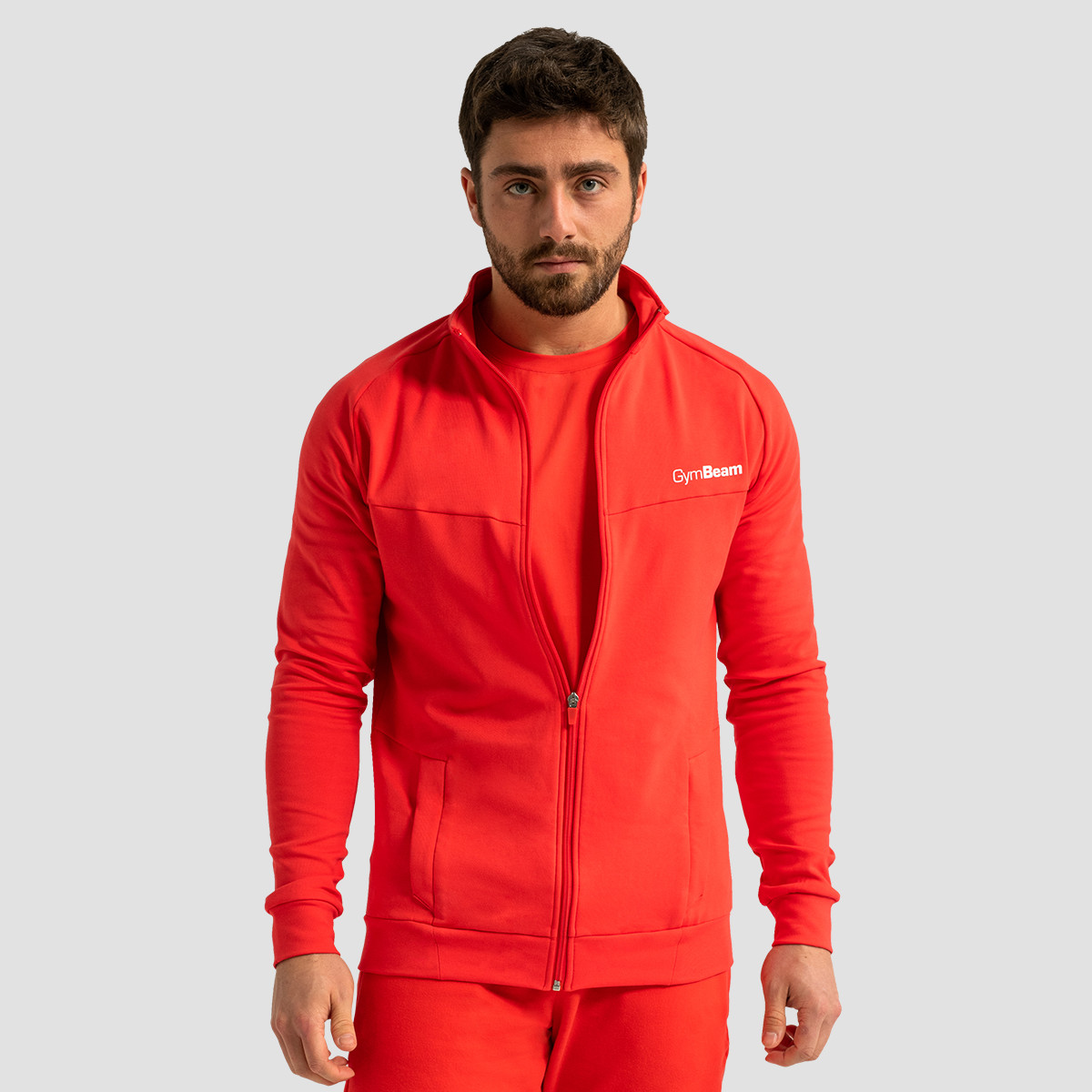 Limitless Zipper Sweatshirt Hot Red - GymBeam