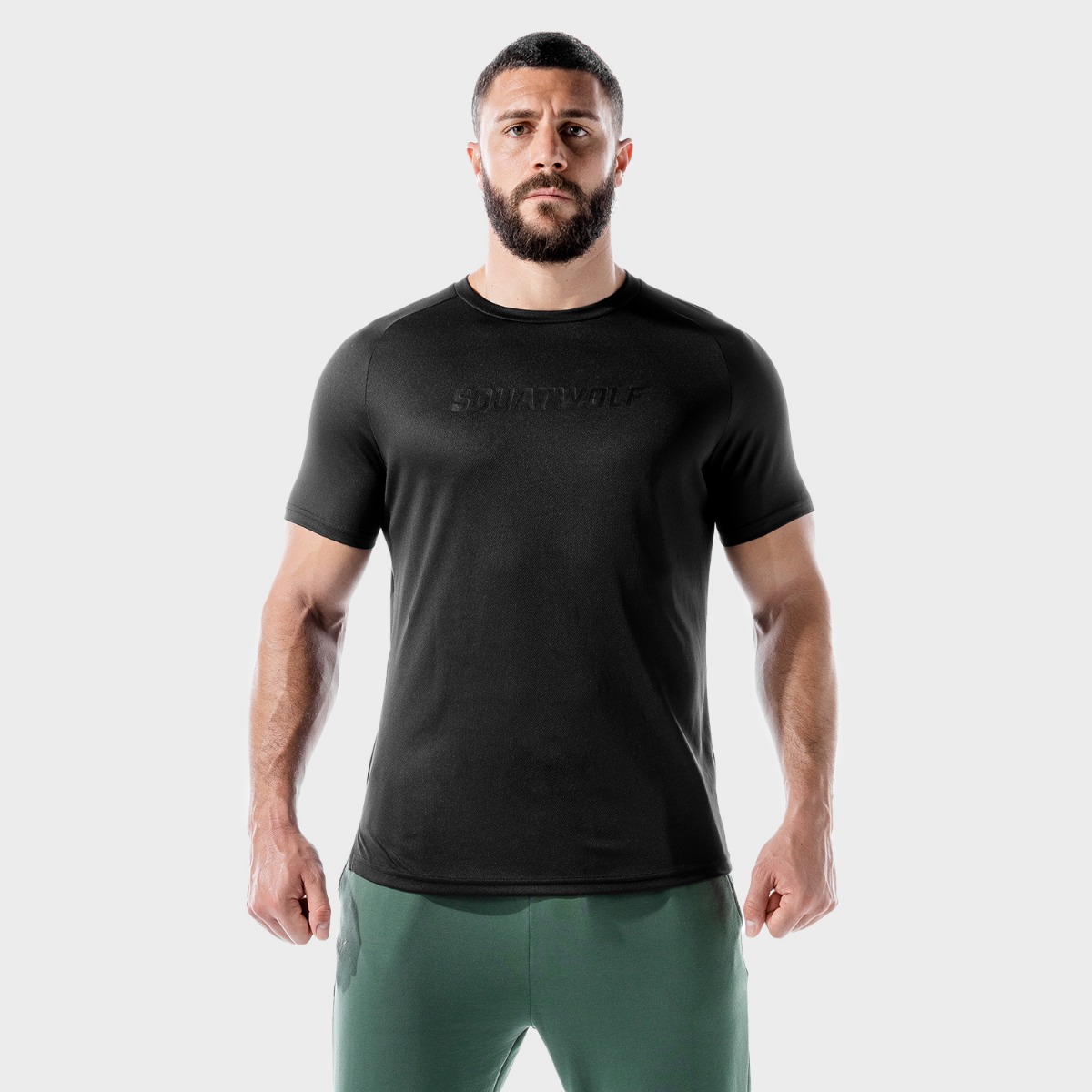LAB360º gerecycled mesh T-shirt zwart - SQUATWOLF