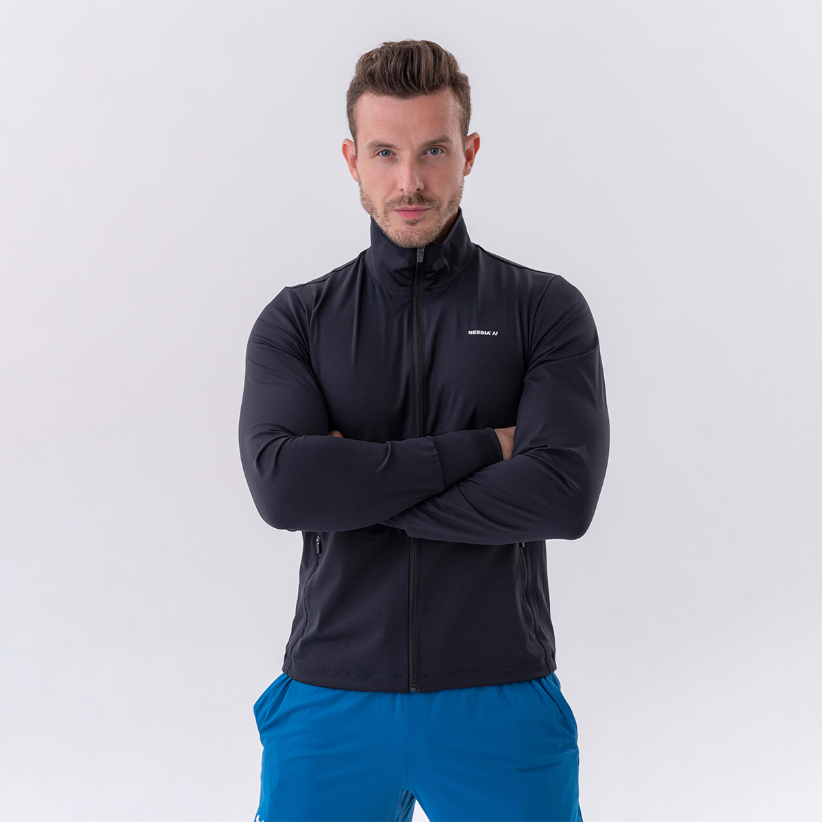 Men‘s Zipper Jacket Control Black - NEBBIA