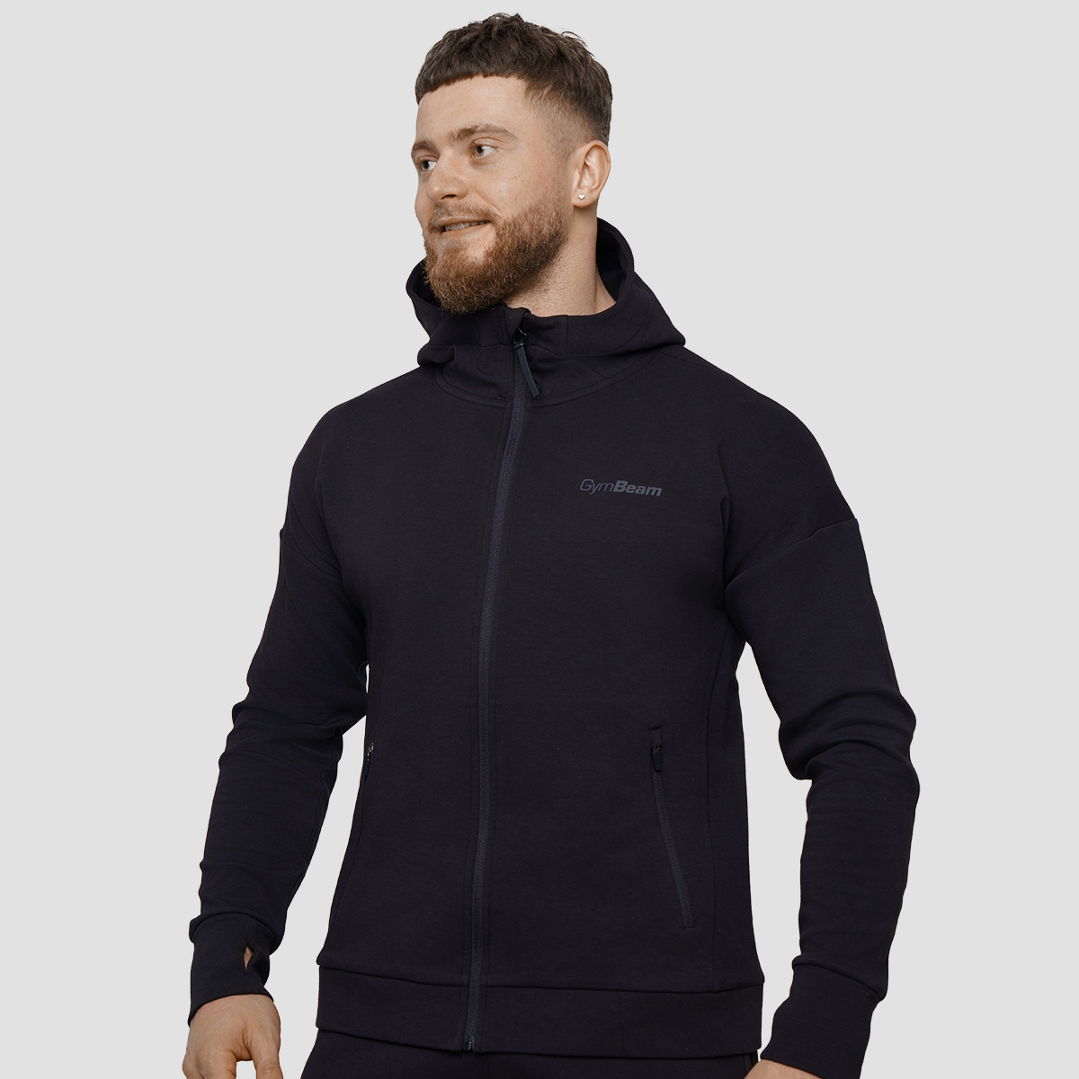 Agile Zip Up Hoodie Onyx - GymBeam