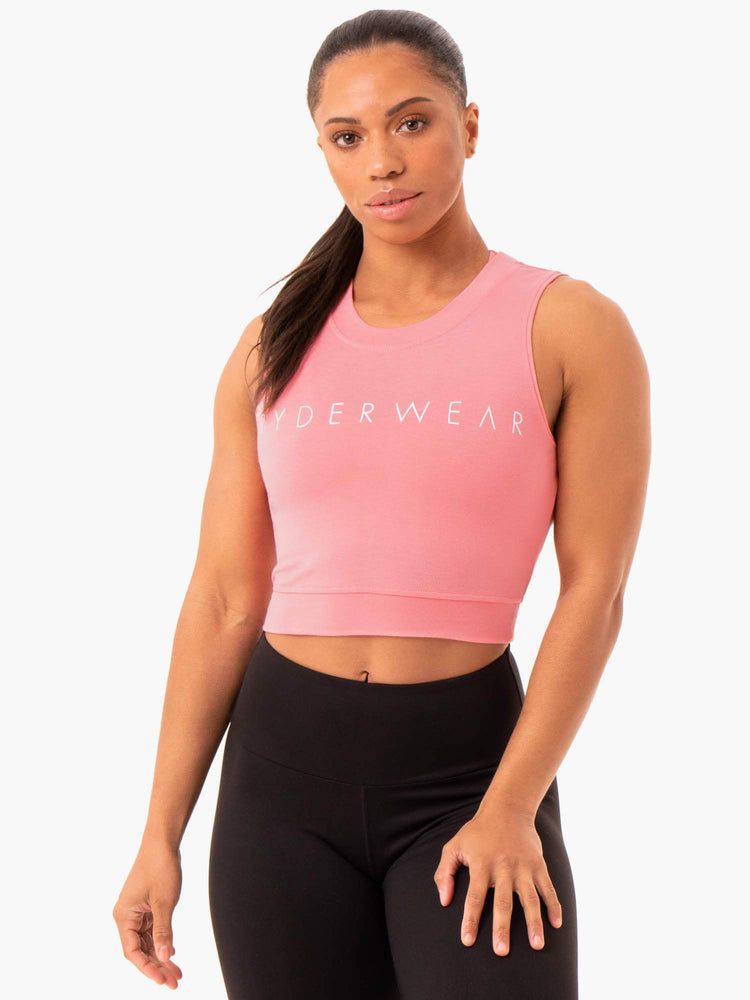 Women‘s Motion Crop Top Rose Pink - Ryderwear