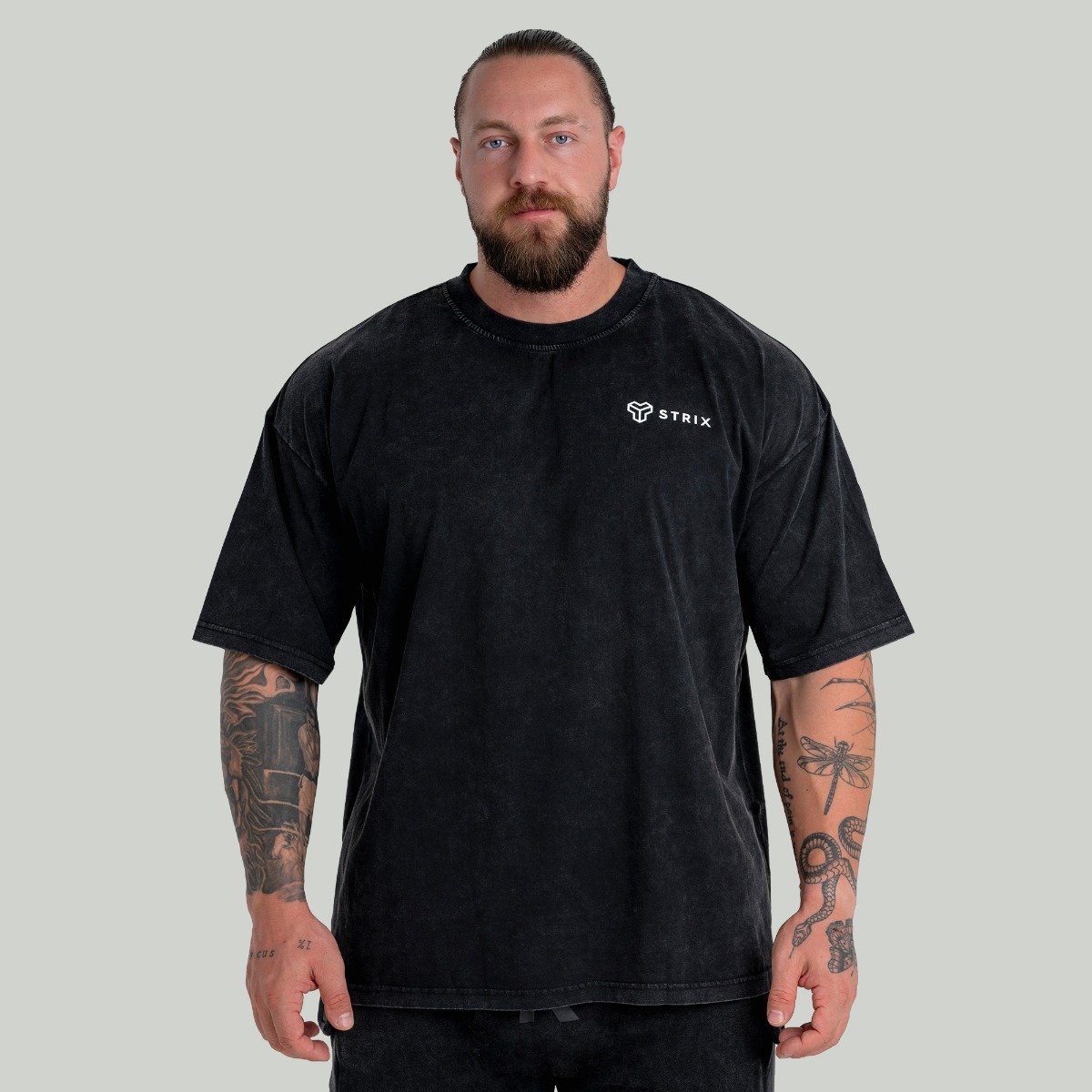 Oversized Gewassen T-shirt Zwart - STRIX