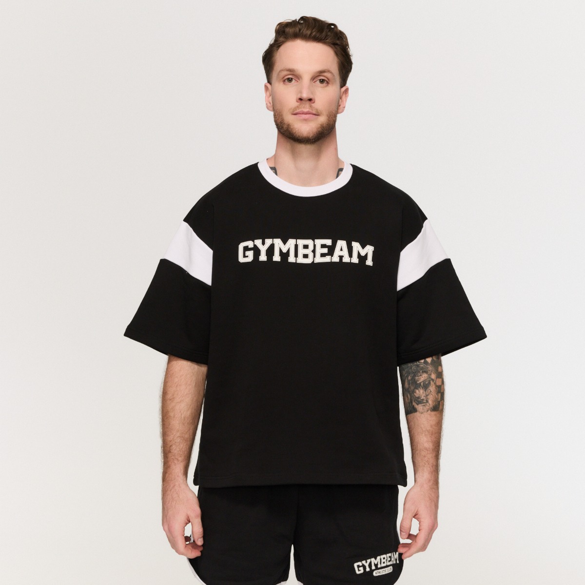 Premium Heavyweight Varsity T-Shirt Black - GymBeam
