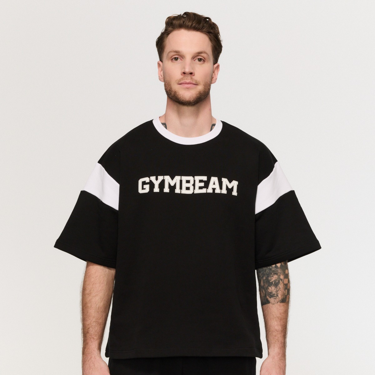 Premium Heavyweight Varsity T-Shirt Black  - GymBeam