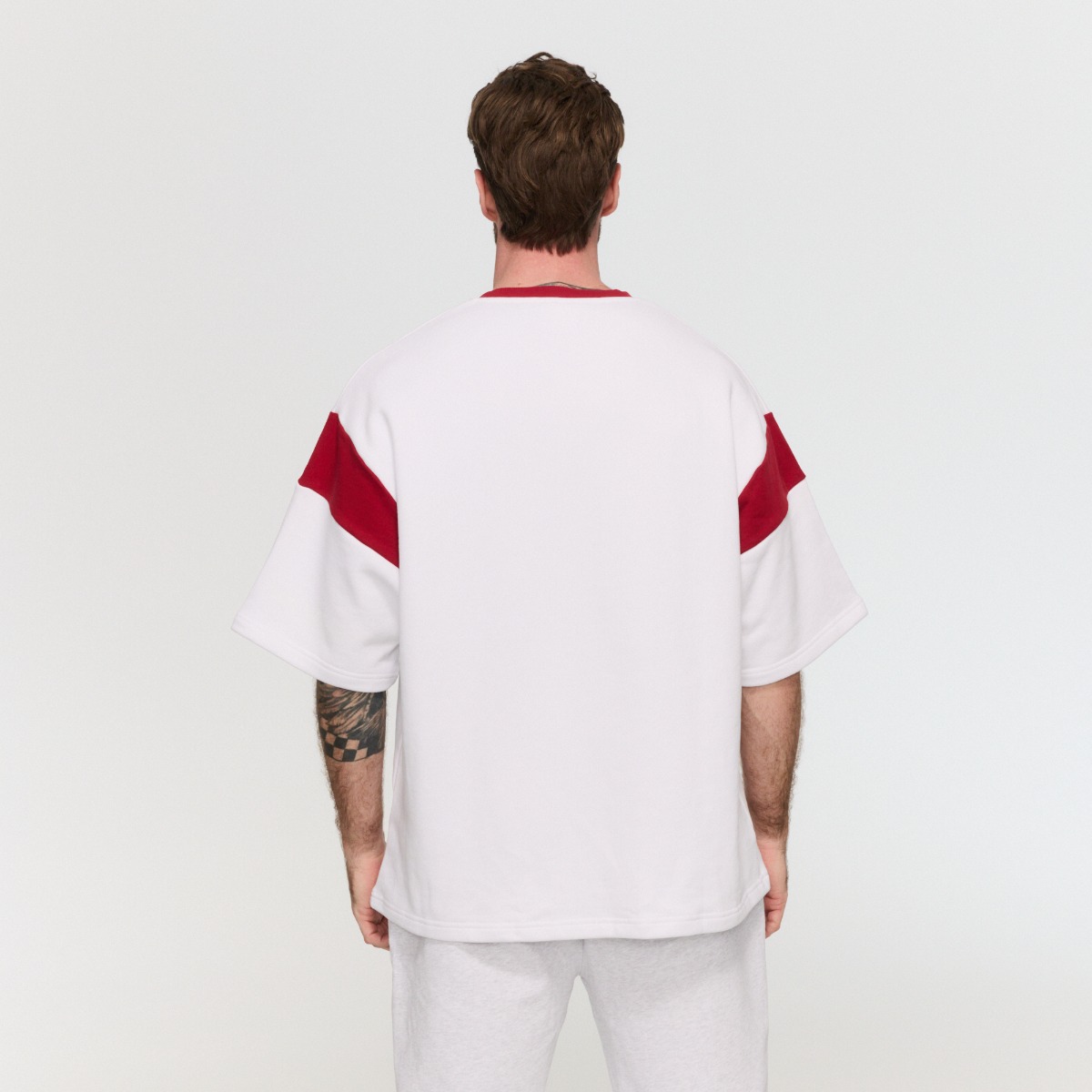 Premium Heavyweight Varsity T-Shirt White  - GymBeam