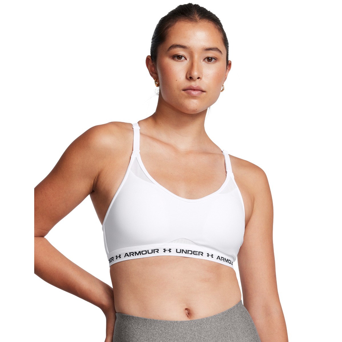 Crossback Low Sport Bra White - Under Armour