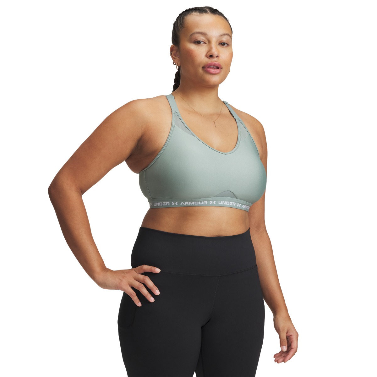 Crossback Low Sport Bra Green - Under Armour