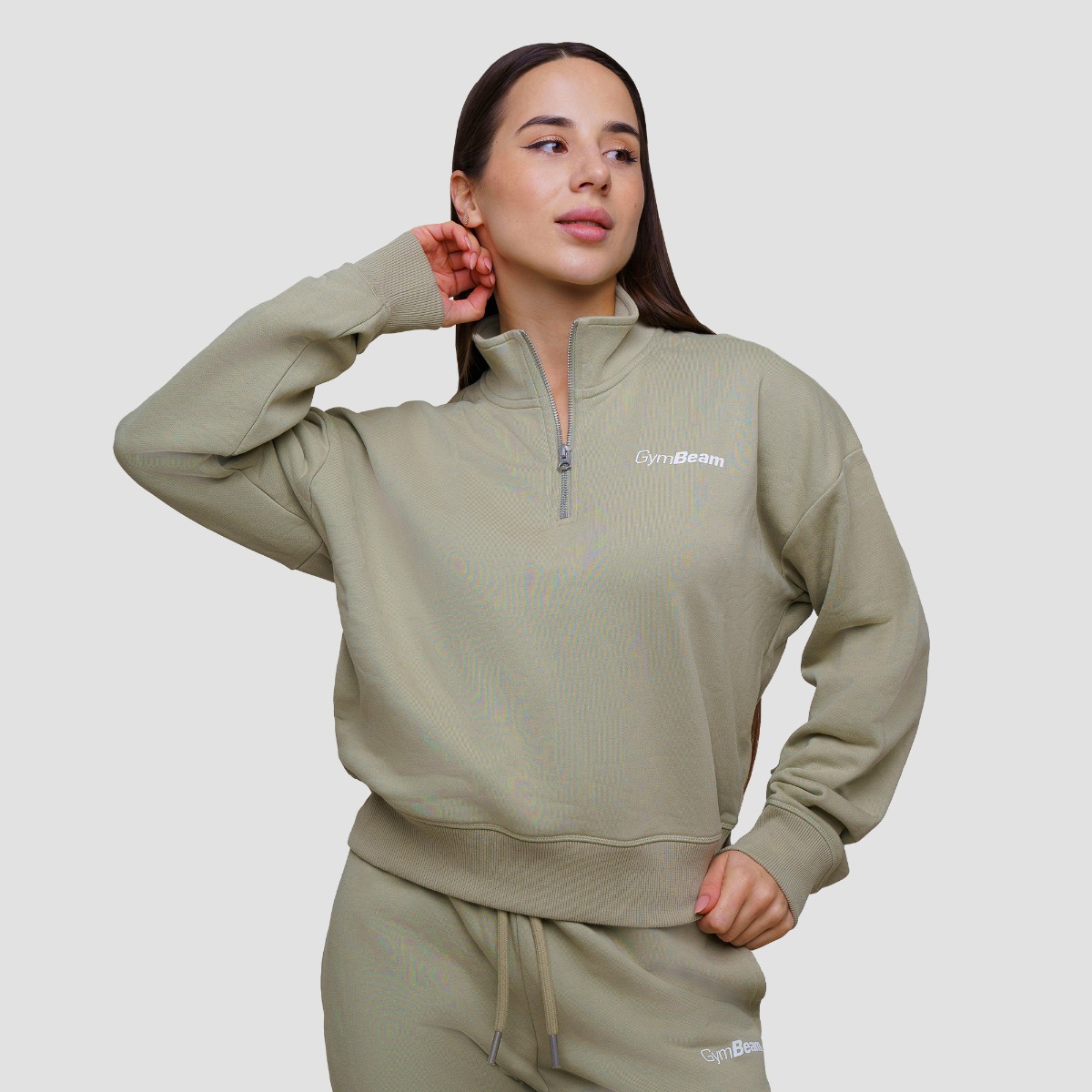Damestrui Agile 1/2 Zip Sage - GymBeam