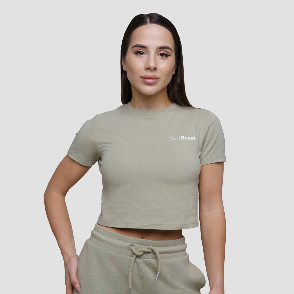 Dames Agile Cropped T-shirt Sage - GymBeam