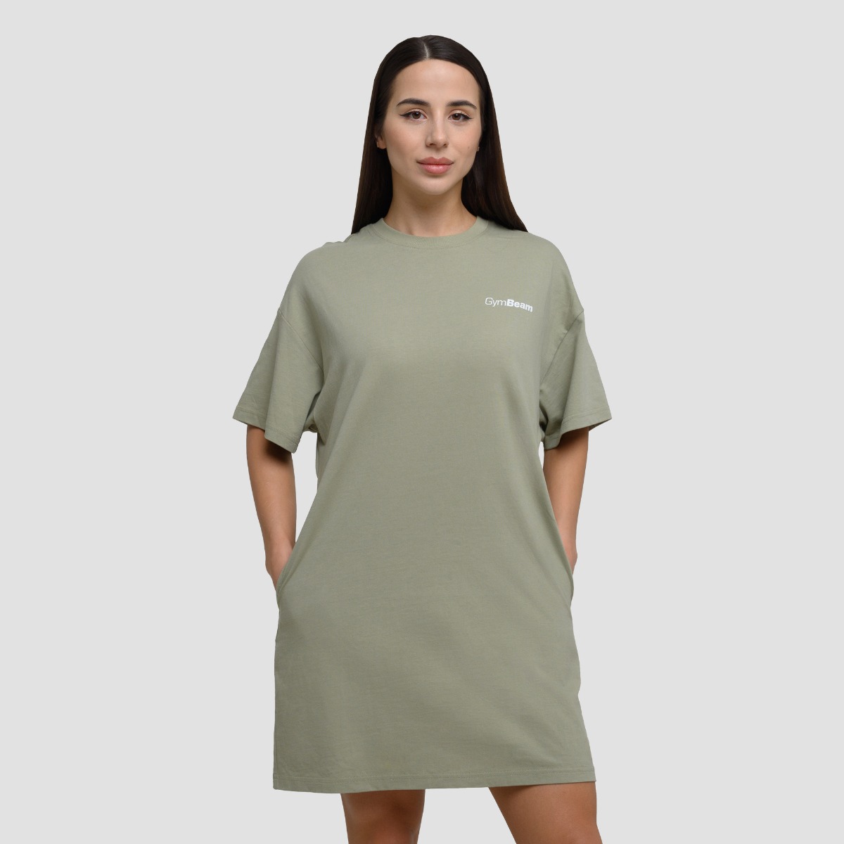 Dames Agile T-shirt Jurk Sage - GymBeam